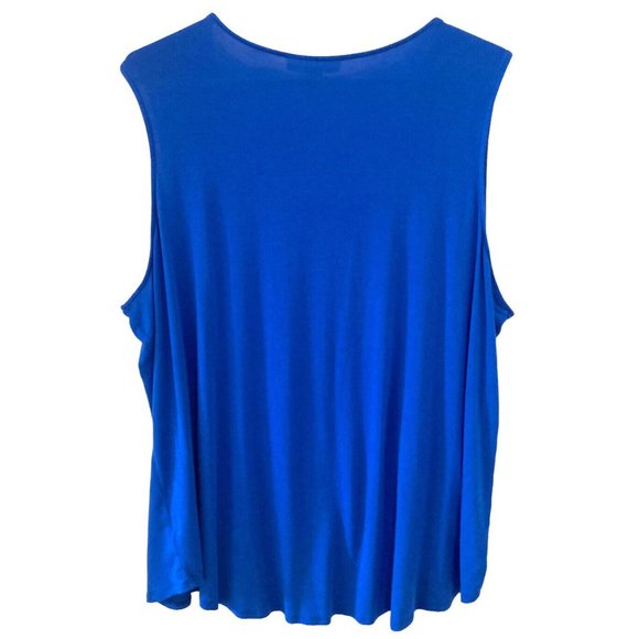 Emaline Woman Sleeveless Stretch Tunic Top Womens 2X Blue Chest Pocket - Picture 3 of 5